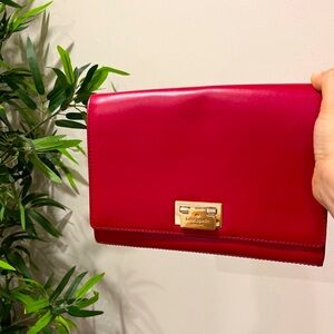 Kate Spade Red Clutch - excellent condition, barely used, 10” x 7.5” x 1.5”